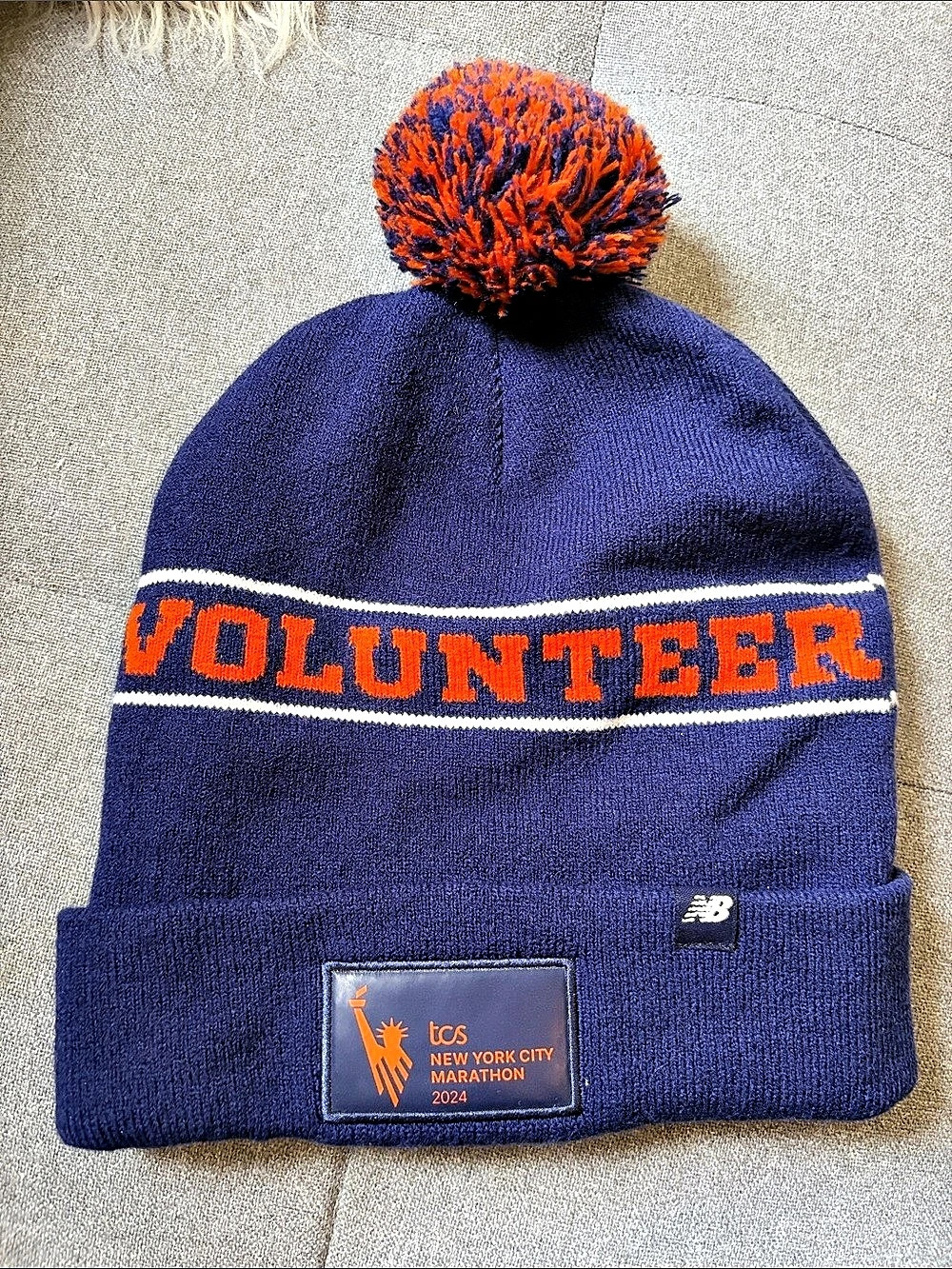 New Balance 2024 TCS New York City Marathon Volunteer Beanie Blue & Orange